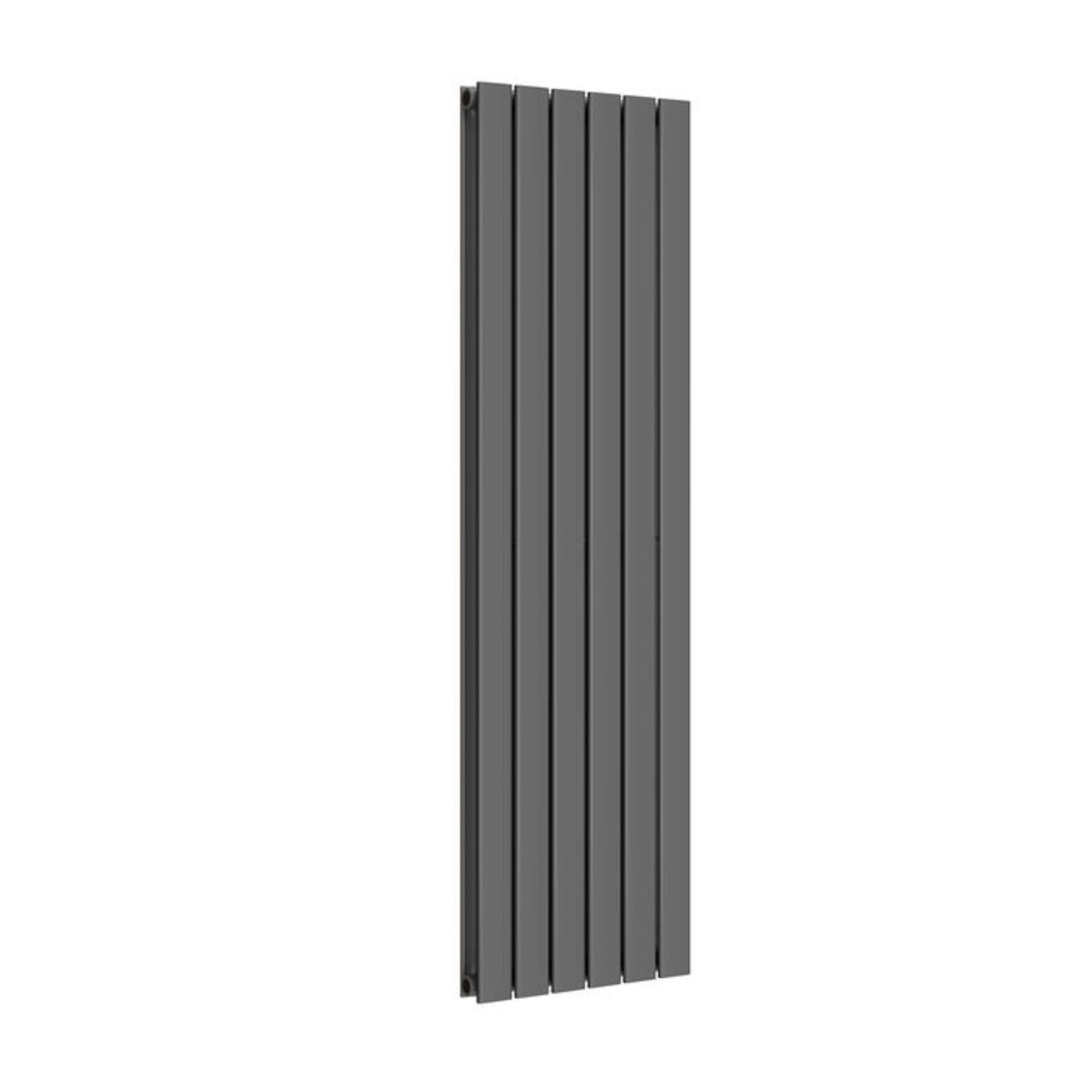1600x480mm Anthracite Double Flat Panel Vertical Radiator. RRP £458.99. Made with low carbon steel - Image 3 of 3