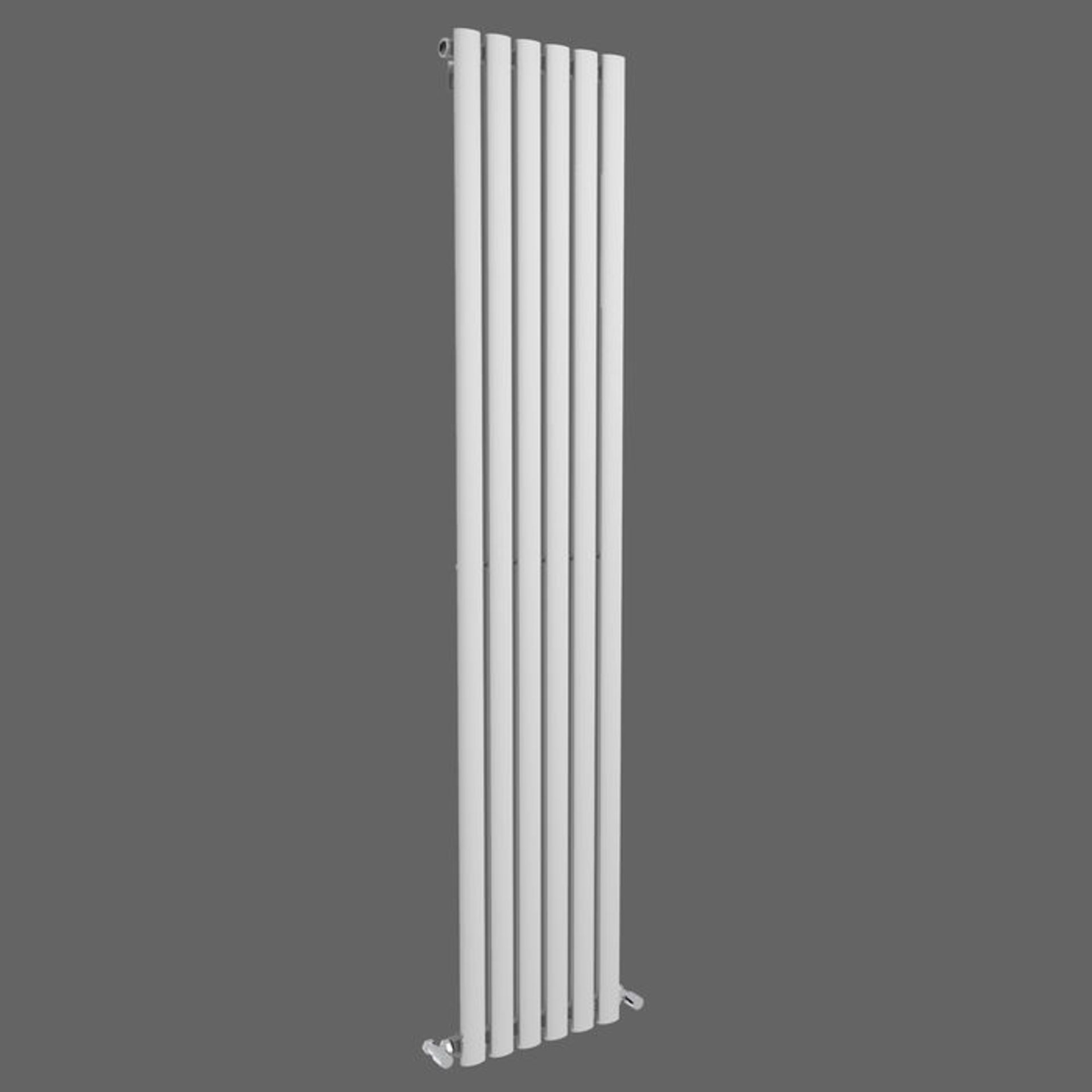 (QW165) 1800x360mm Gloss White Single Oval Tube Vertical Radiator. RRP £256.99. Made from high - Image 3 of 3