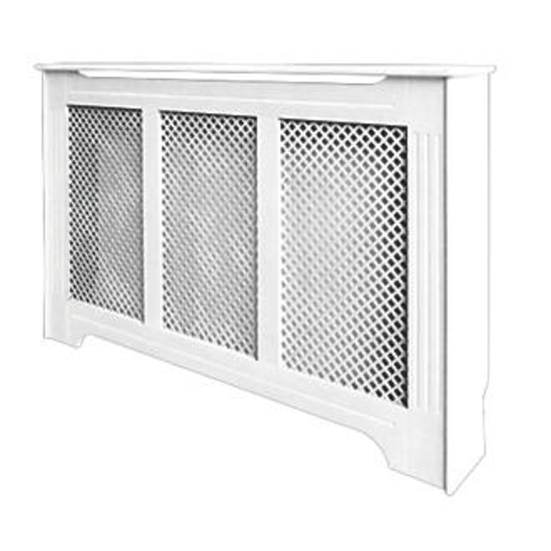 (LL85) 1420 X 210 X 918MM VICTORIAN RADIATOR CABINET WHITE. RRP £124.99. White finish. Provides a