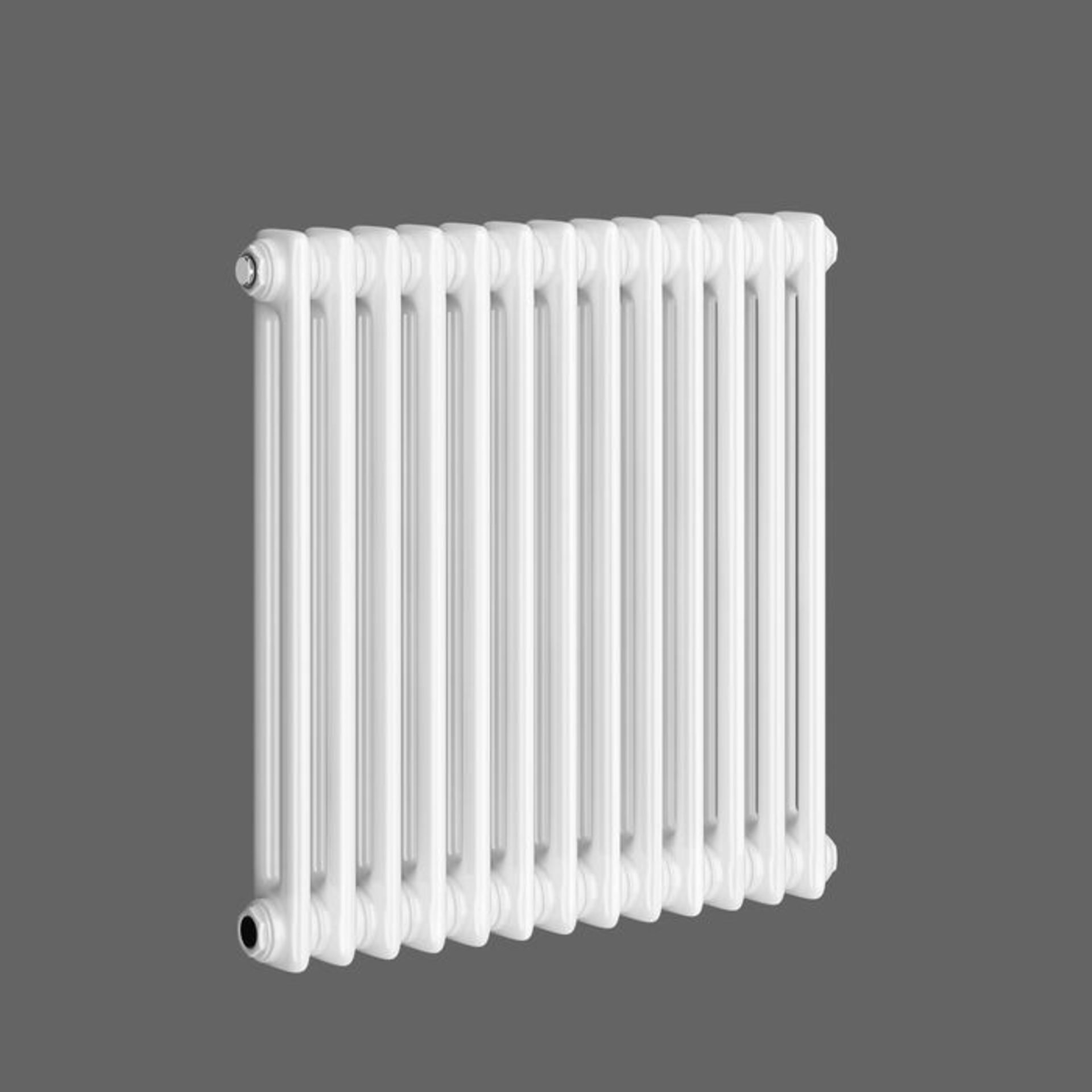 600x608mm White Double Panel Horizontal Colosseum Traditional Radiator. RRP £395.99. Made from low - Image 4 of 4