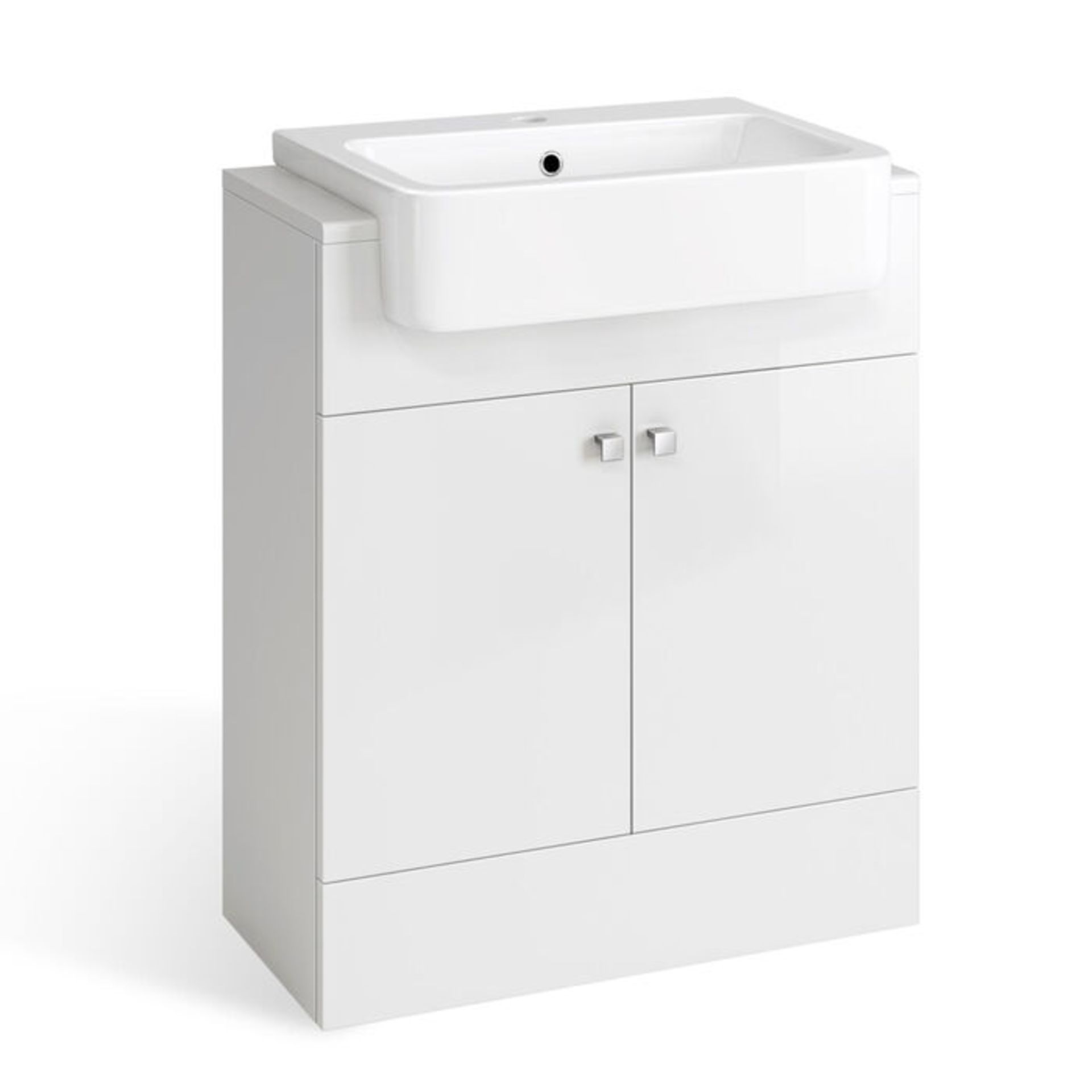 (DW7) 660mm Harper Gloss White Sink Vanity Unit - Floor Standing. RRP £499.99. Comes complete... - Image 4 of 4