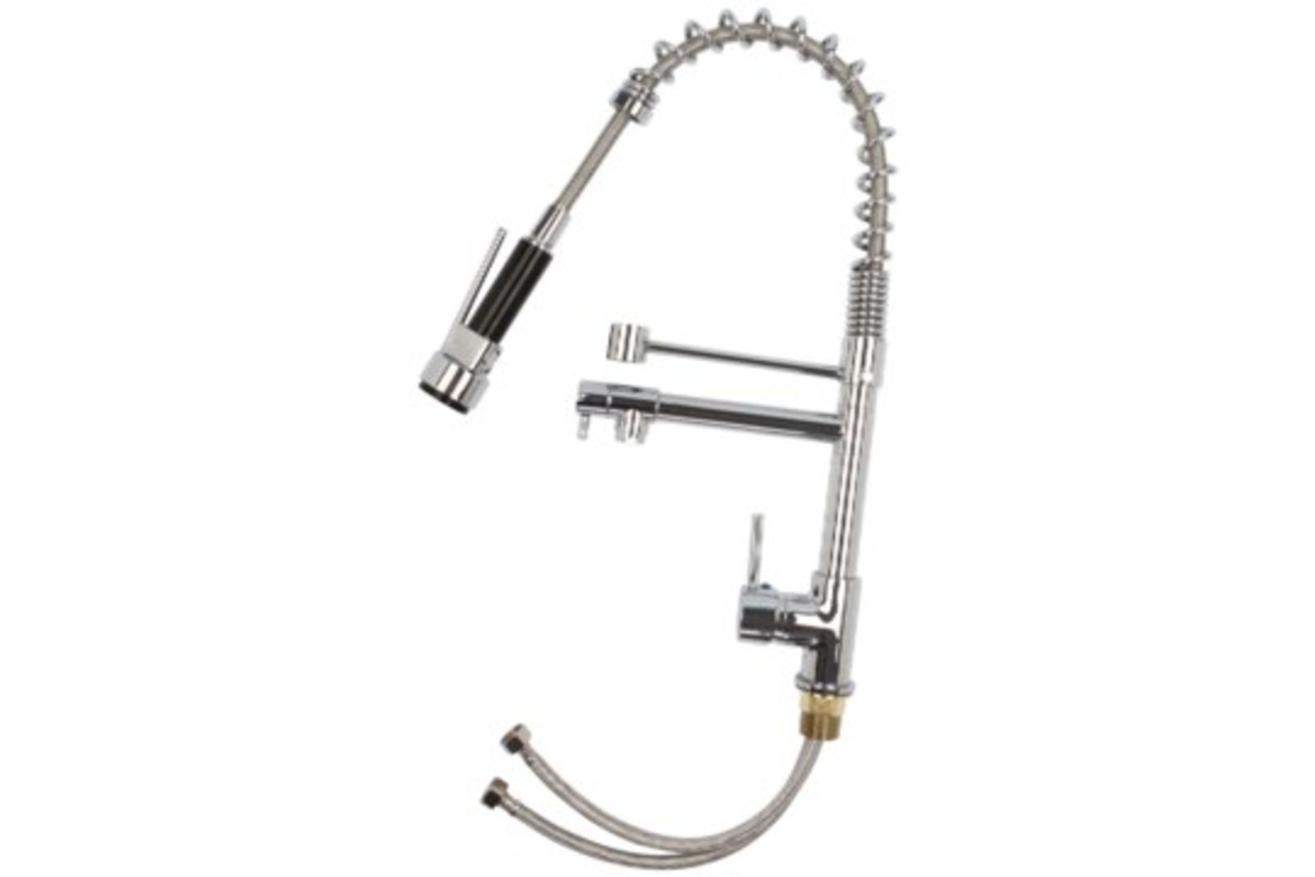 (QW222) Bentley Modern Monobloc Chrome Brass Pull Out Spray Mixer Tap. RRP £349.99. This tap is from - Bild 3 aus 3