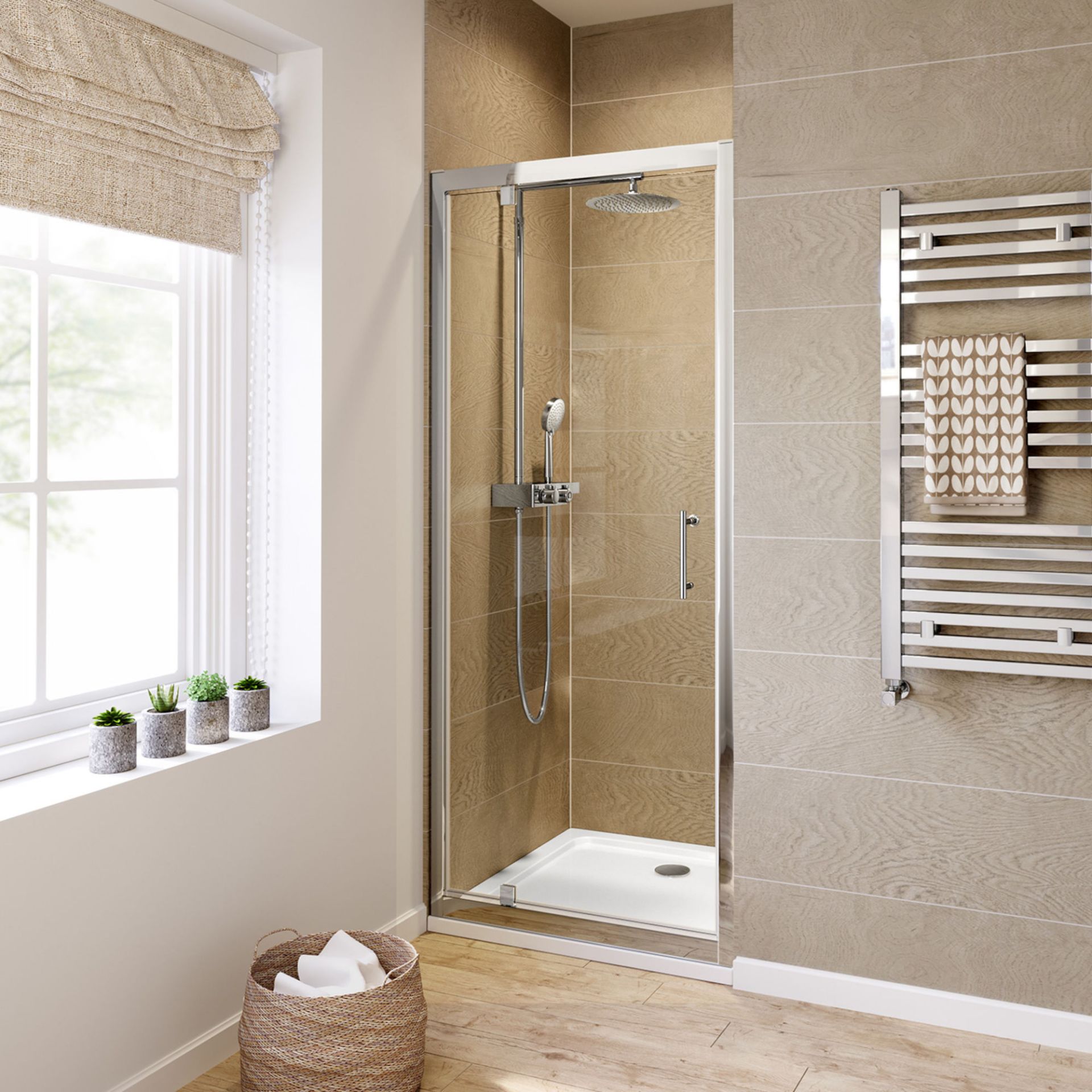 (CT170) 900mm - 6mm - Elements Pivot Shower Door. RRP £299.99. 6mm Safety Glass Fully waterproof - Image 3 of 3