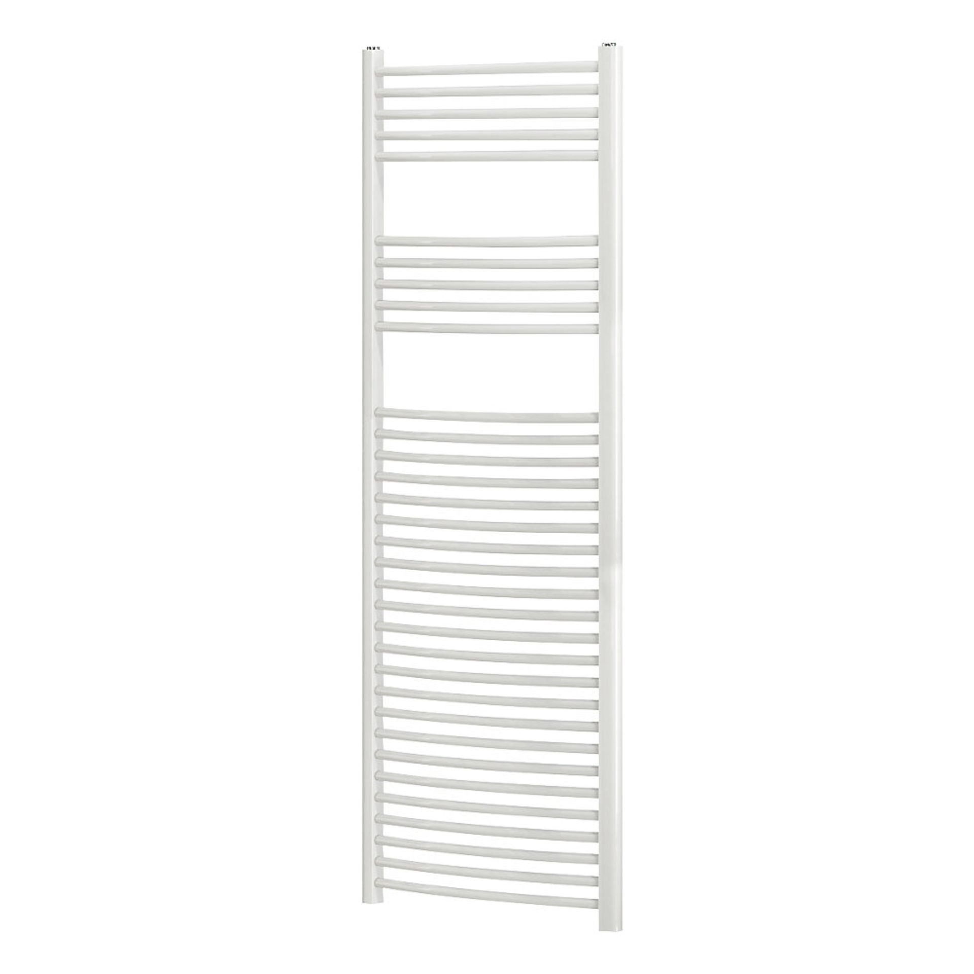 (XX95) 1600x600mm Curved White Towel Radiator. High quality steel construction with powder-coa...