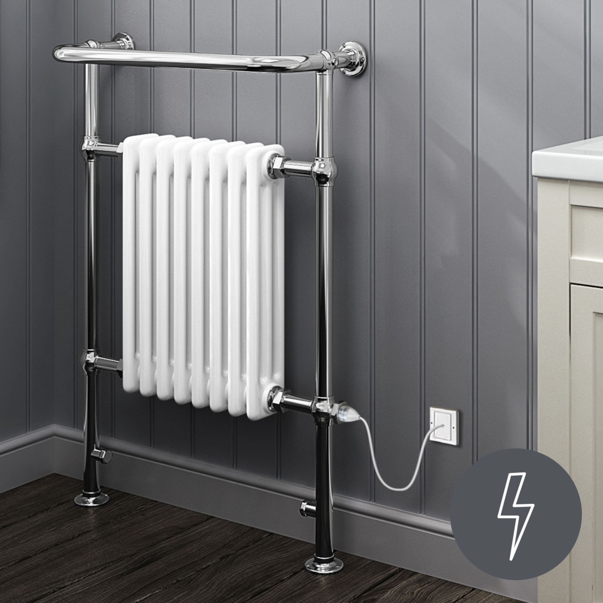 (DW38) 952x659mm Large Electric Traditional Wall Mounted Rail Radiator- Cambridge. RRP £351.99...