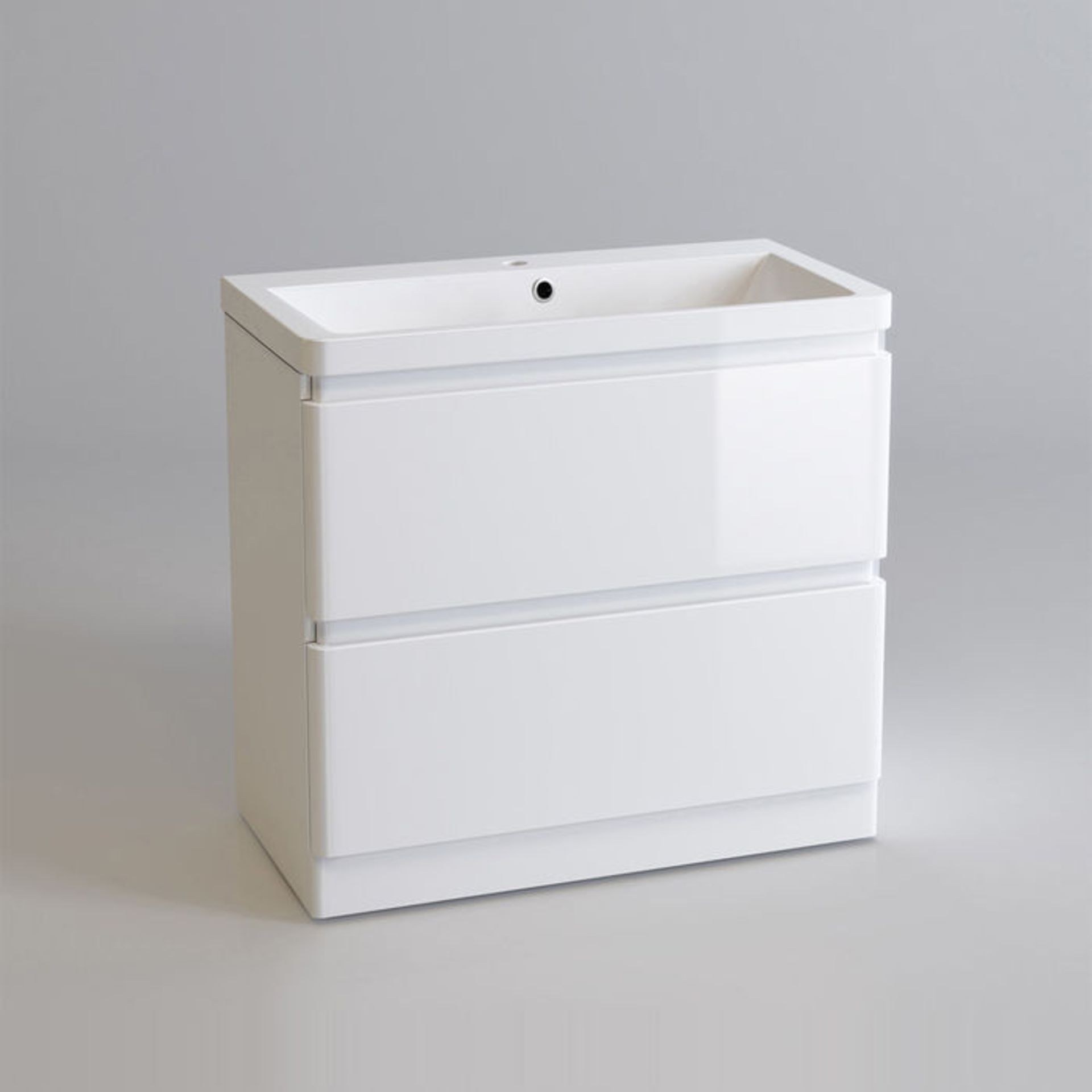 (A23) 800mm Denver Gloss White Built In Sink Drawer Unit - Floor Standing. RRP £549.99. Comes ... - Image 3 of 4