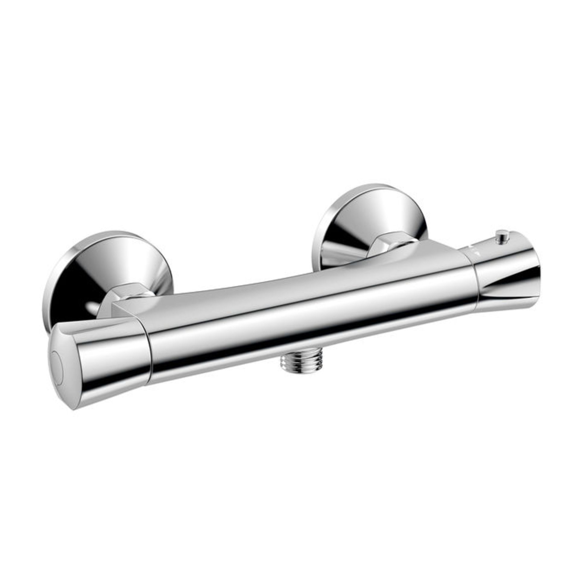(D1059) Thermostatic Shower Valve - Round Bar Mixer Chrome plated solid brass mixer Cool to T... - Image 2 of 2