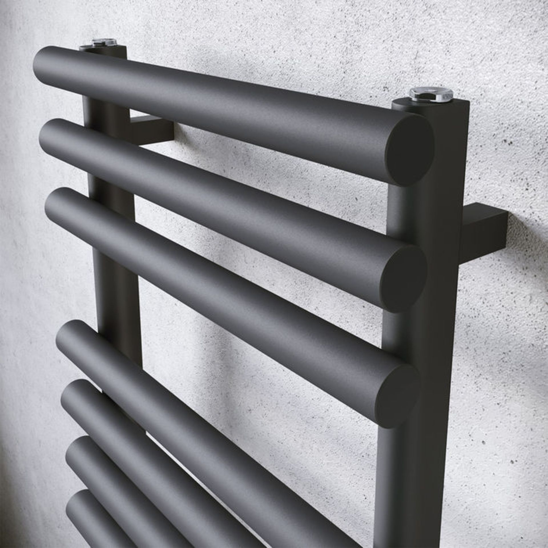 (EW122) 900 x 450mm Anthracite Bar On Bar Towel Rail Radiator. RRP £221.99. Constructed from - Image 3 of 3