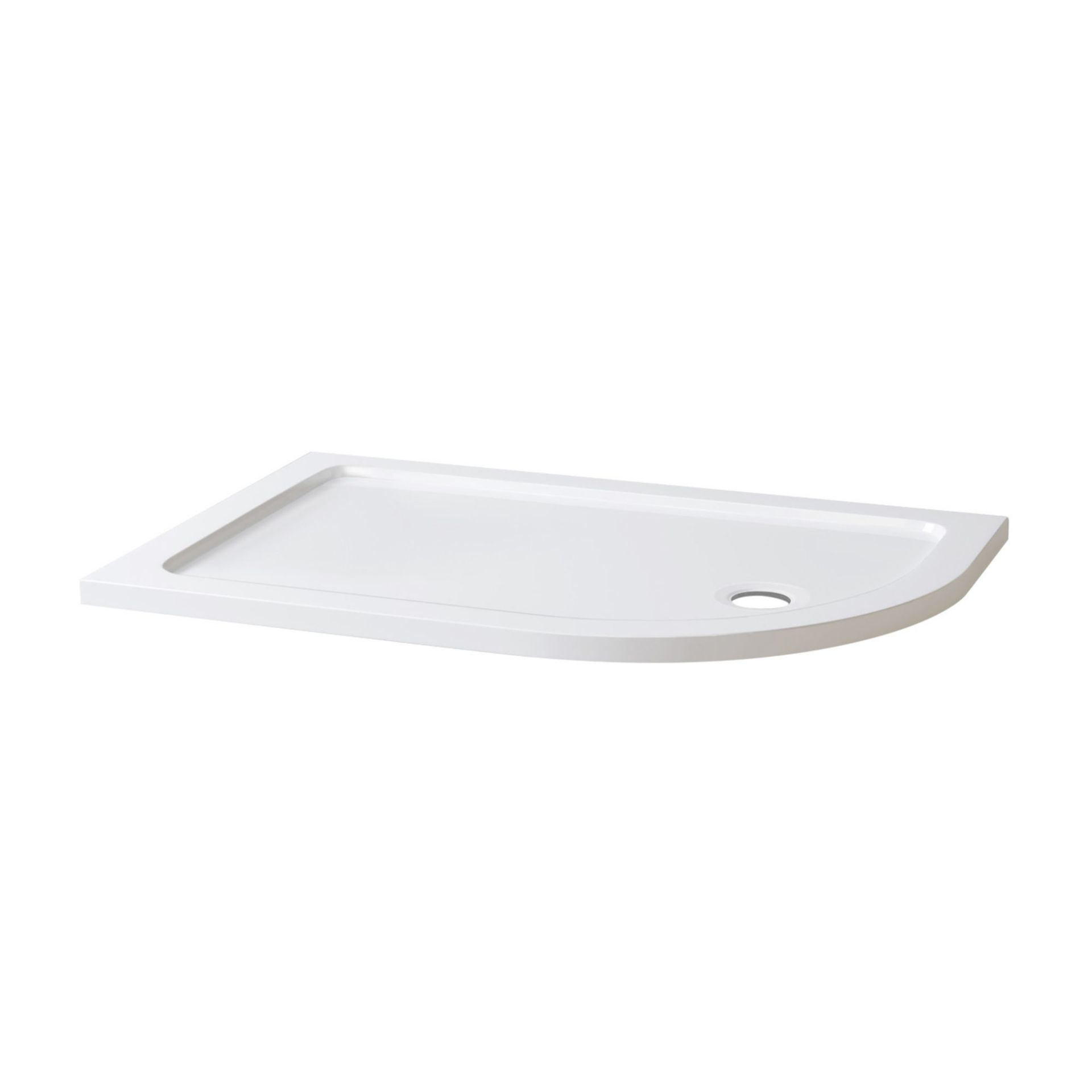 (DK235) 1200x800mm Offset Quadrant Ultra Slim Stone Shower Tray - Right. Low profile ultra slim - Image 2 of 2