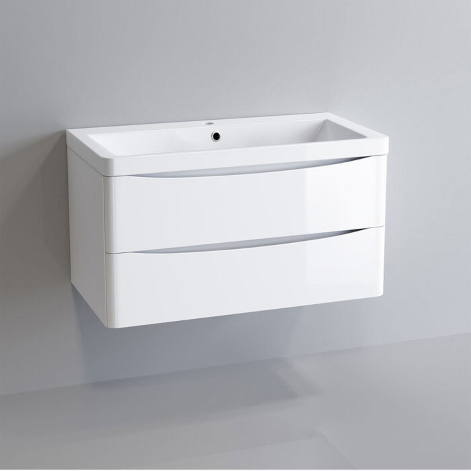 (MQ15) 800mm Austin II Gloss White Built In Sink Drawer Unit - Wall Hung. RRP £599.99. Comes c... - Image 4 of 5