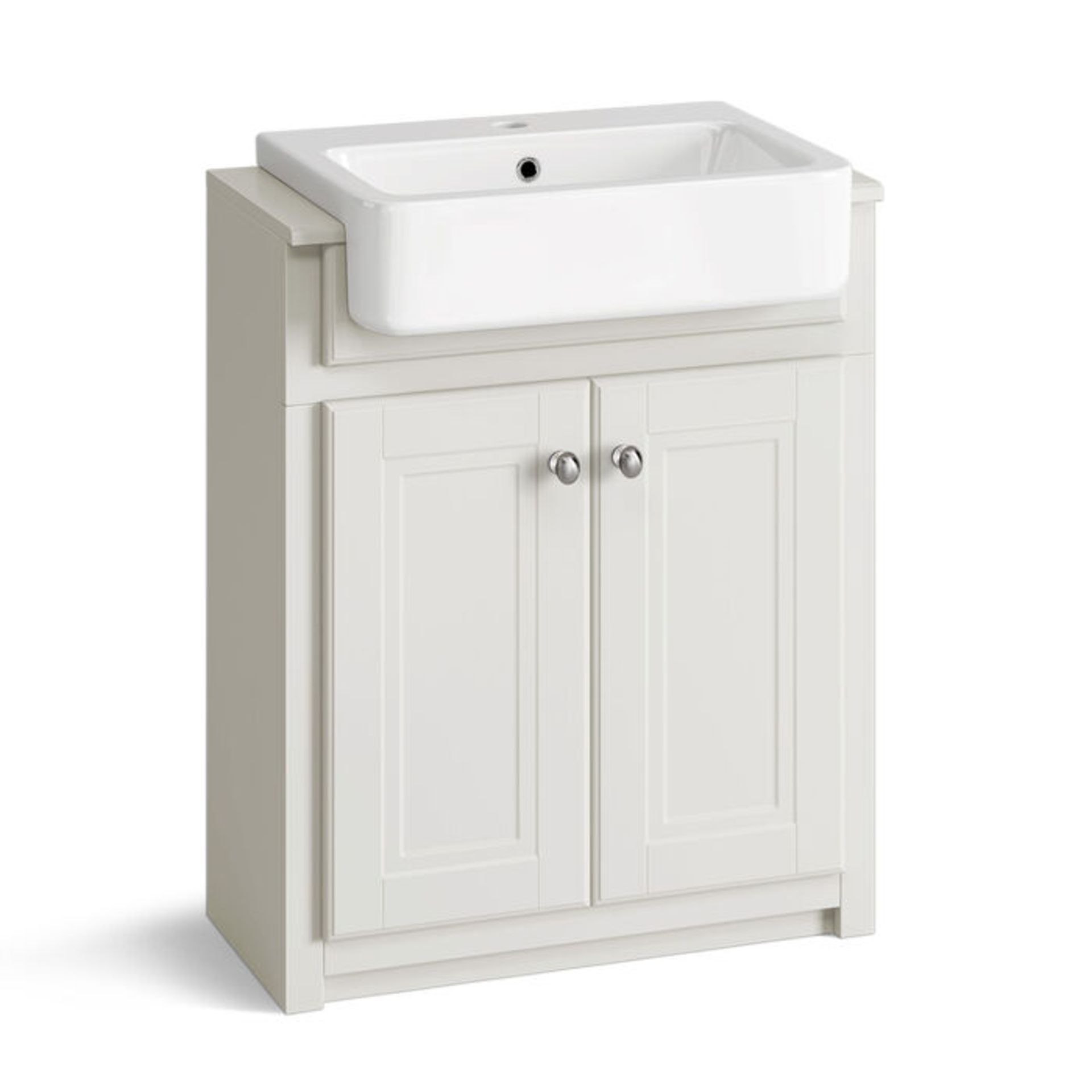 (MQ80) 667mm Cambridge Clotted Cream FloorStanding Sink Vanity Unit. RRP £499.99. Comes comple... - Image 4 of 4