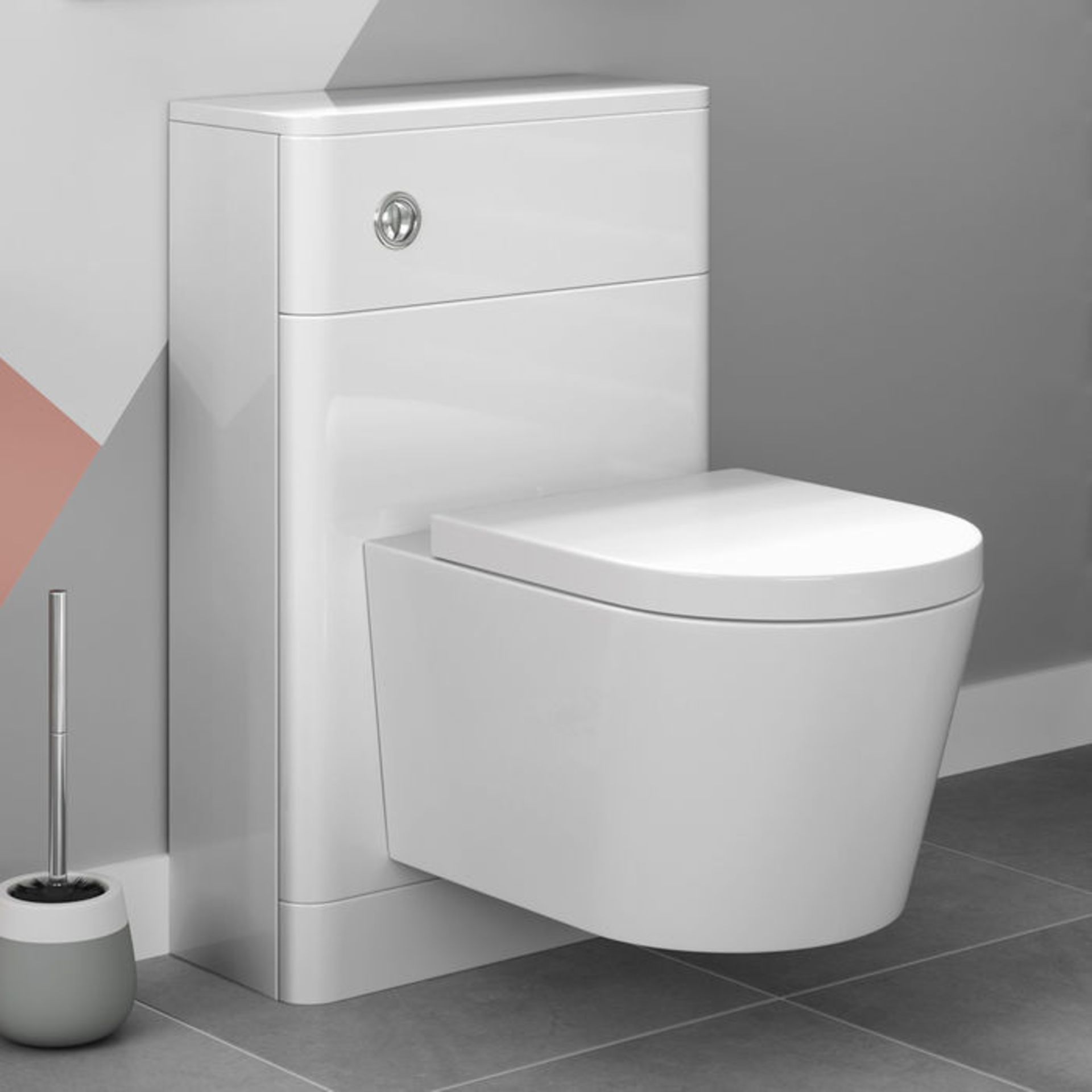 (MQ65) 500mm Gloss White Back To Wall Toilet Unit. RRP £199.99. Engineered with everyday use i... - Image 2 of 5