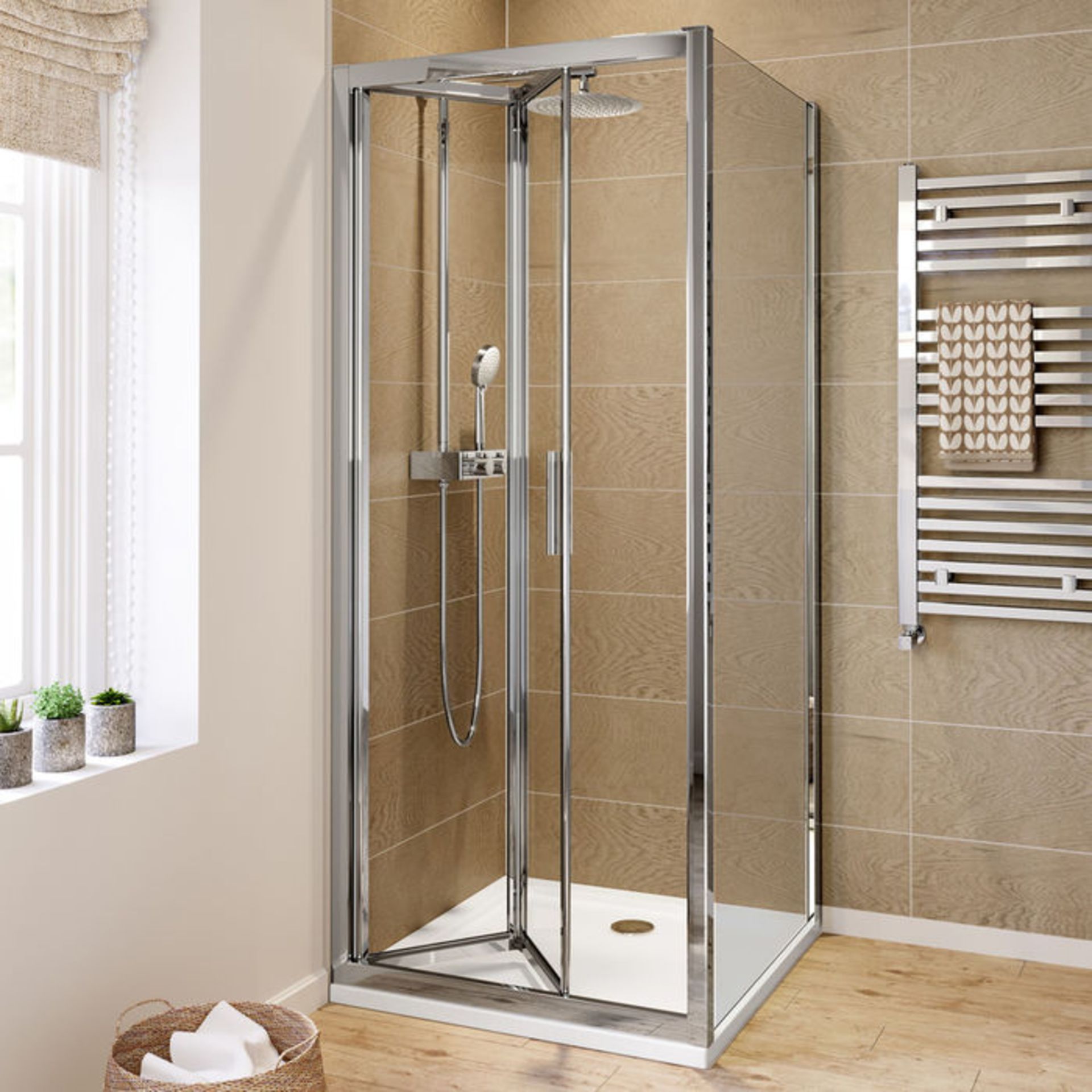 (MQ38) 900x900mm - 6mm - Elements EasyClean Bi Fold Door Shower Enclosure. RRP £343.99. 6mm Ea... - Image 2 of 5