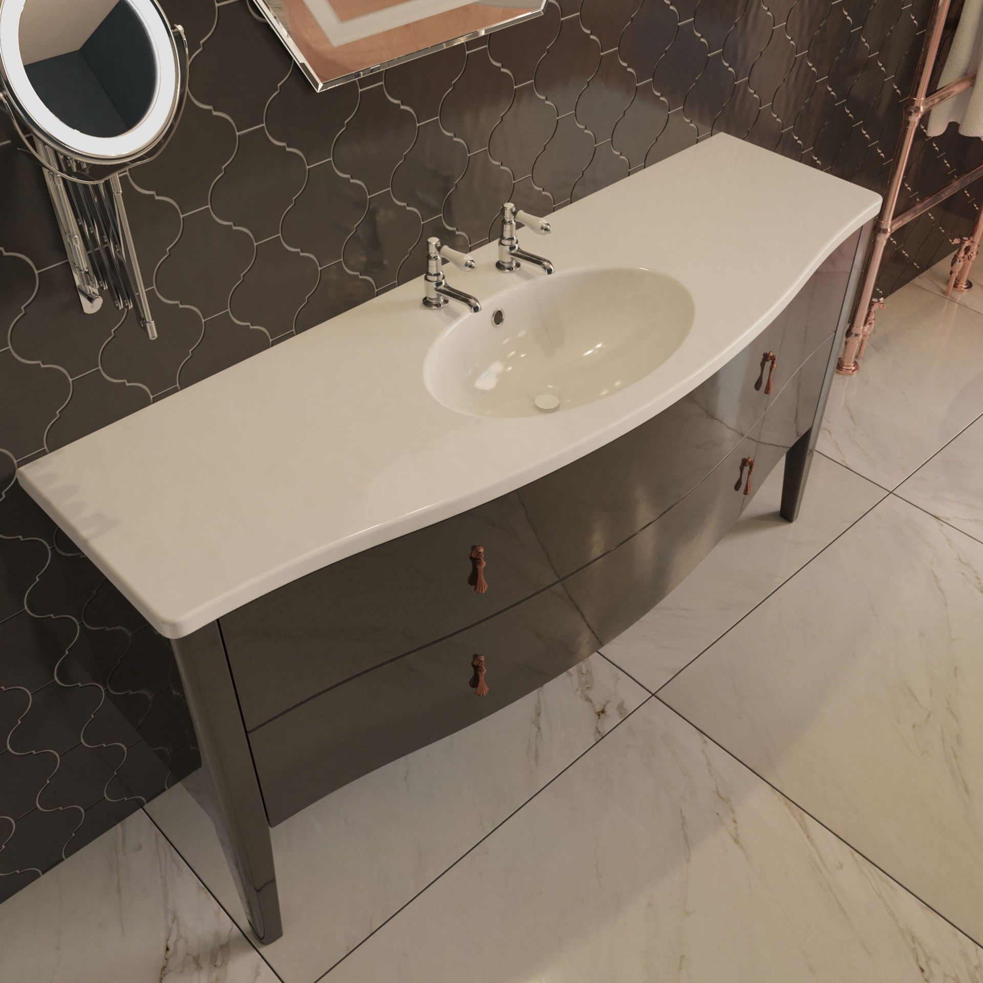 (MQ3) Antoinette Vanity Unit. Comes complete with basin. Comes complete with basin. Add a touc... - Image 7 of 7