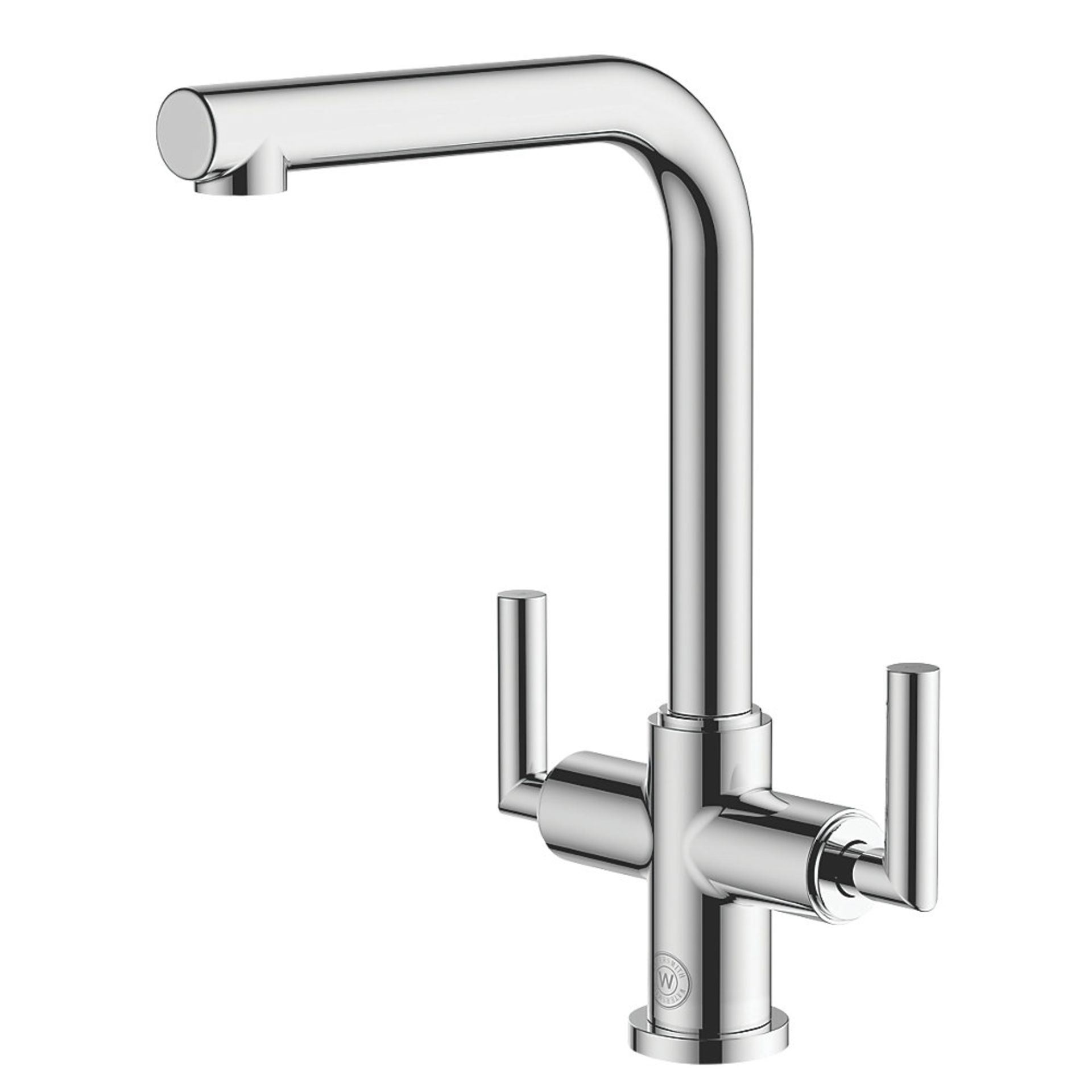 (LL103) Heritage Dolce Dual Lever Mono Mixer Tap Chrome. _ Turn Deck-Mounted with Swivel Spout - Image 2 of 3