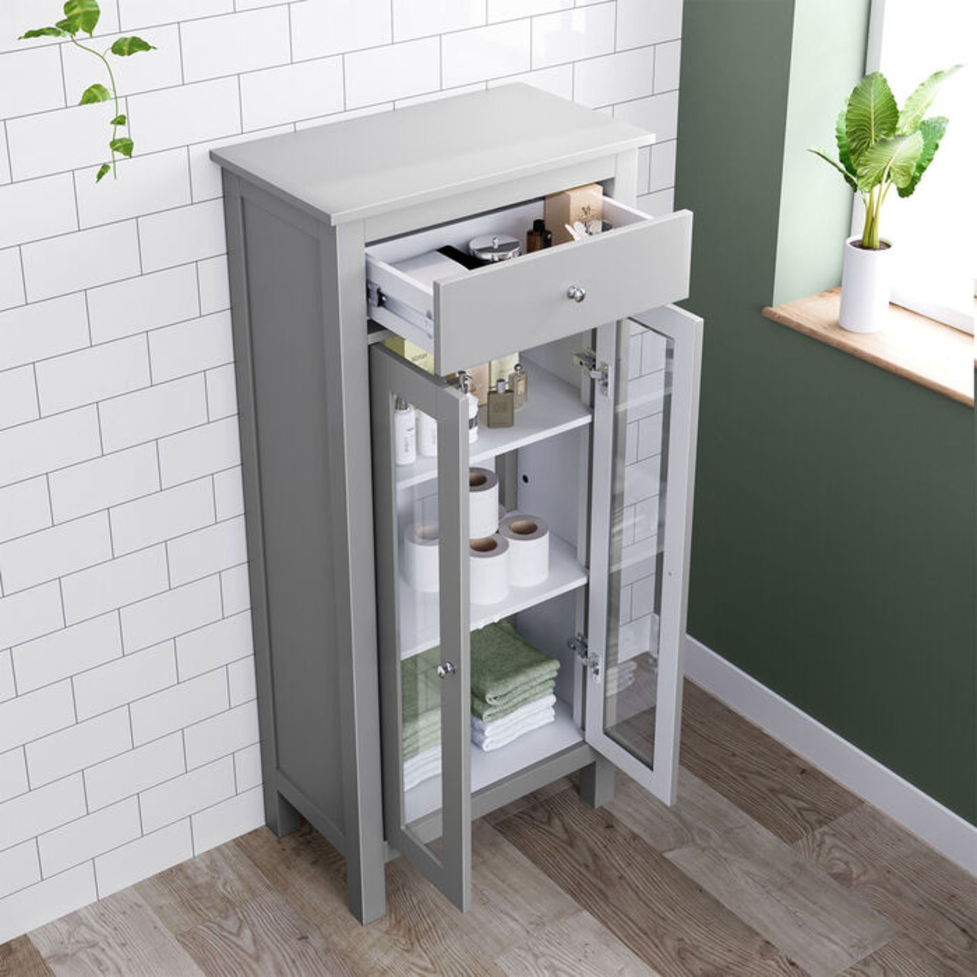 (MQ11) 1400mm Earl Grey Melbourne Tall Storage Cabinet. RRP £399.99. The newest addition to th... - Image 3 of 5