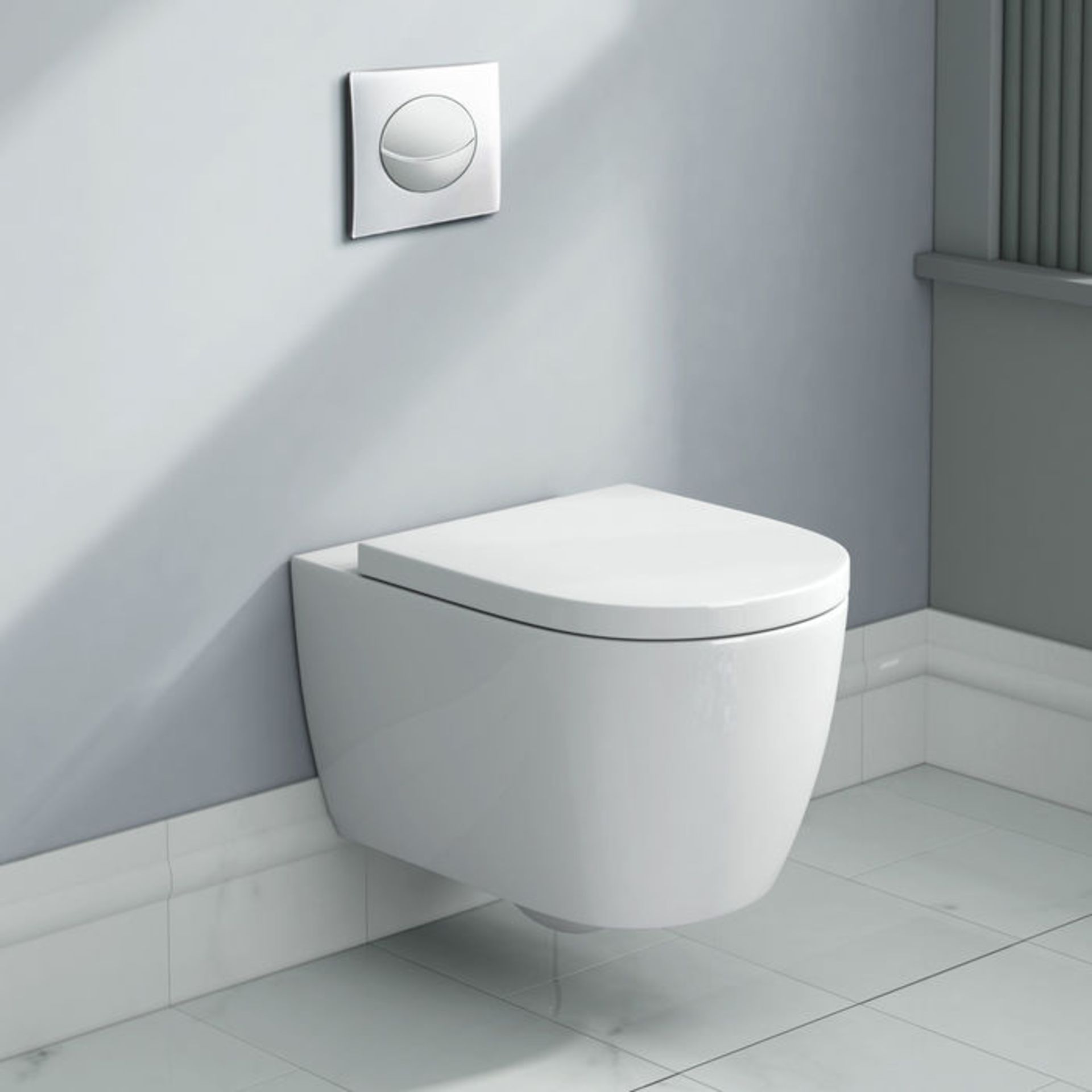 (MQ106) Wall Hung Toilet Mounting Frame with Cistern and Chrome Dual Flush Plate. Compatible w... - Image 2 of 3