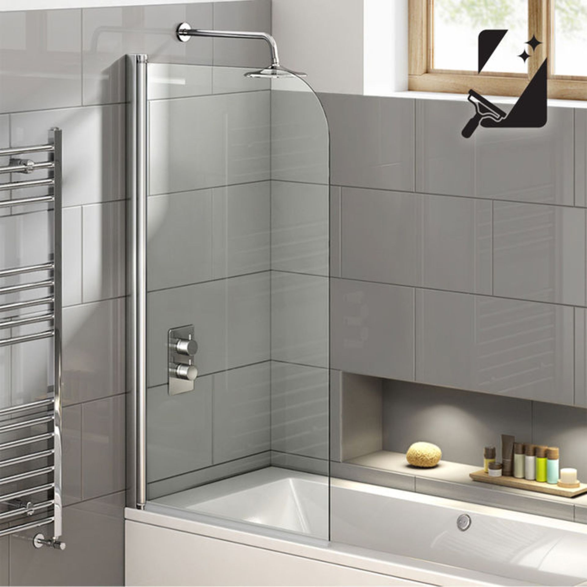 (MQ69) 800mm Easy Clean Bath Screen - 6mm. RRP £191.99. 6mm Tempered Saftey Glass Screen - Our...
