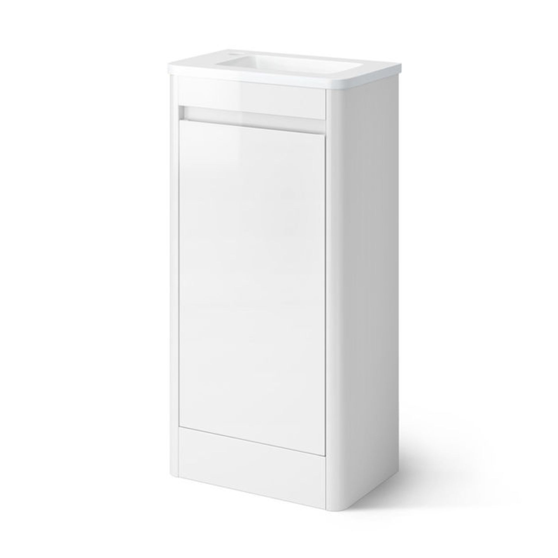 (MQ31) 400mm Denver White Left Hand Cloakroom Vanity Unit - Floorstanding. RRP £299.99. Comes... - Image 4 of 4