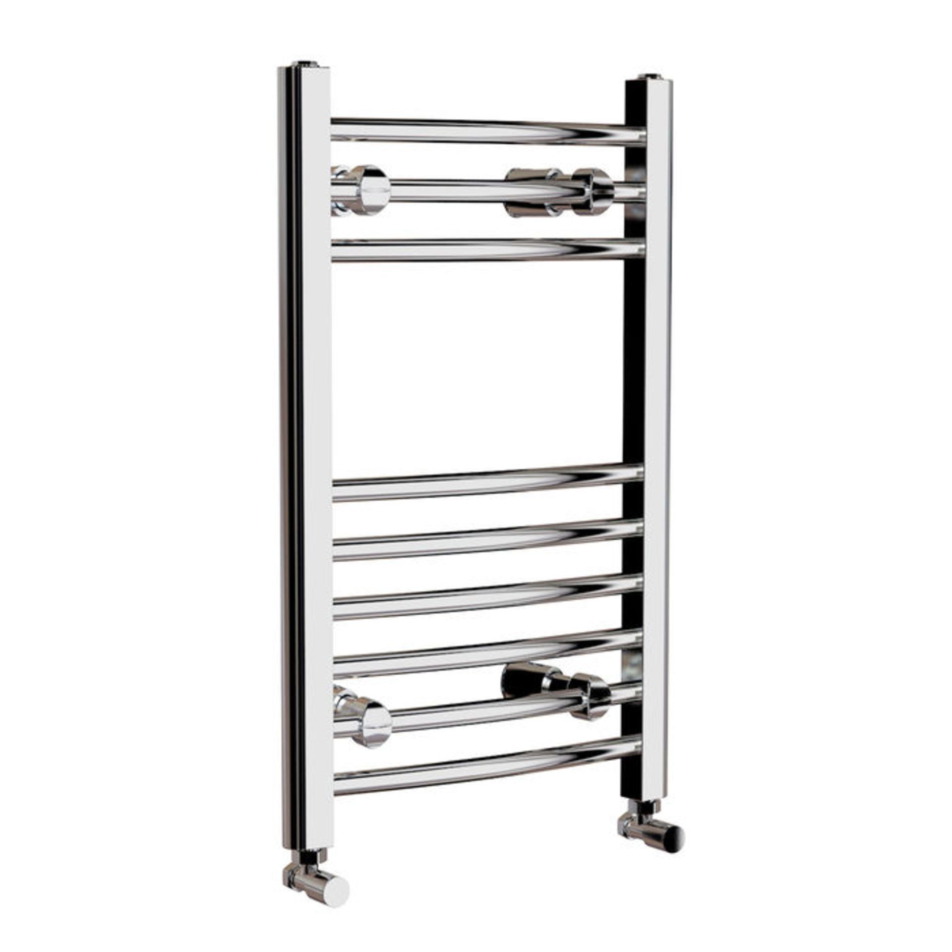 (MQ52) 650x400mm - 20mm Tubes - Chrome Curved Rail Ladder Towel Radiator. RRP £141.00. Made fr... - Image 4 of 4