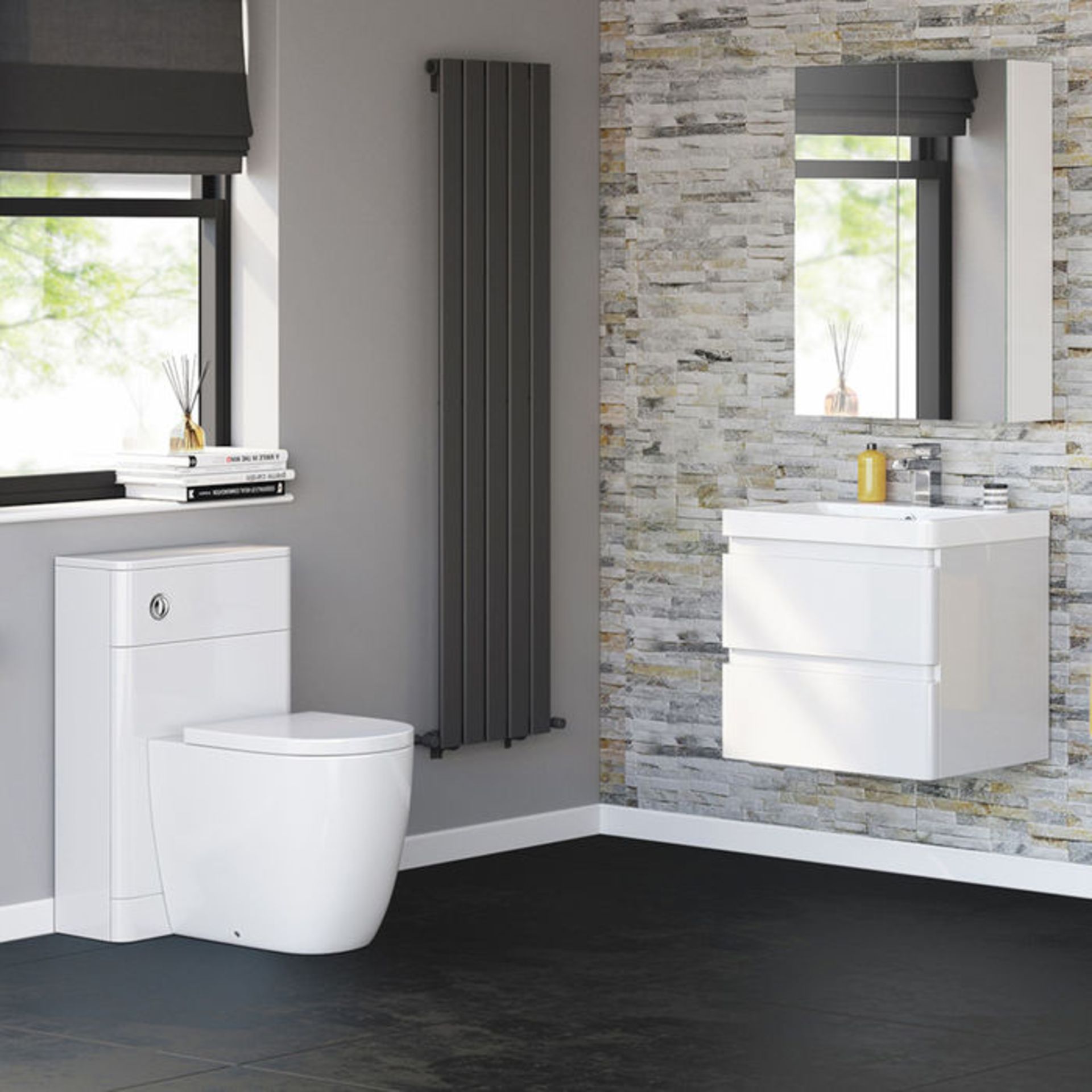 (MQ65) 500mm Gloss White Back To Wall Toilet Unit. RRP £199.99. Engineered with everyday use i... - Image 3 of 5