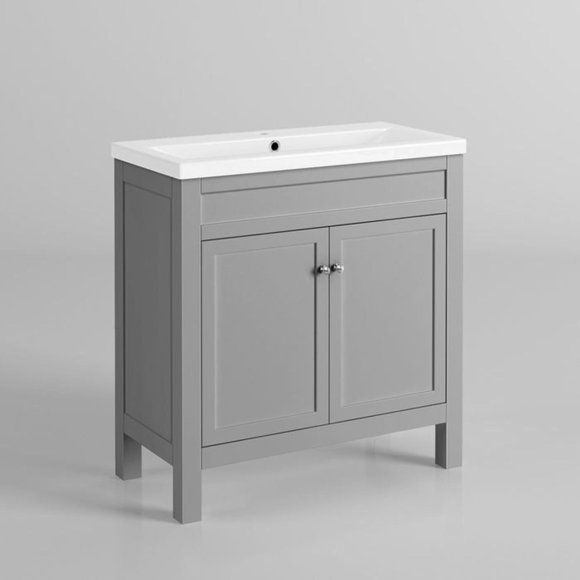 (MQ30) 800mm Melbourne Earl Grey Double Door Vanity Unit - Floor Standing. RRP £499.99. Comes ... - Image 3 of 4