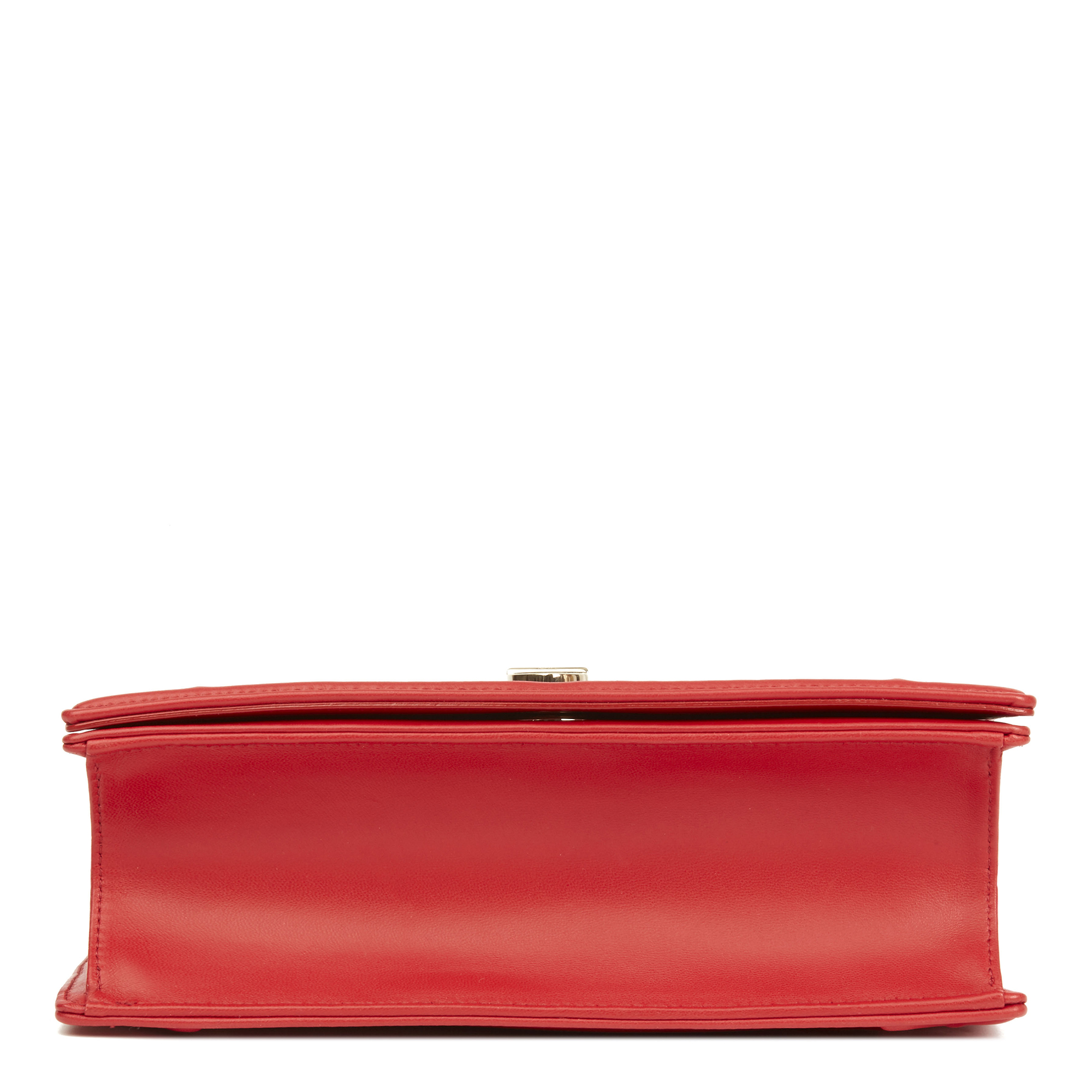 Red Lambskin Eyelet Diorama Flap Bag - Image 6 of 11