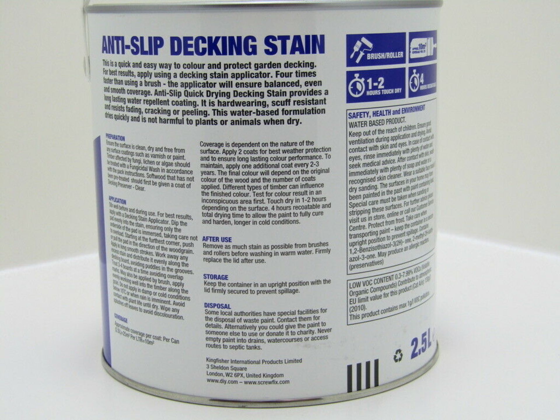 Anti Slip Decking Paint. Teak. 2.5 litre - Image 2 of 3