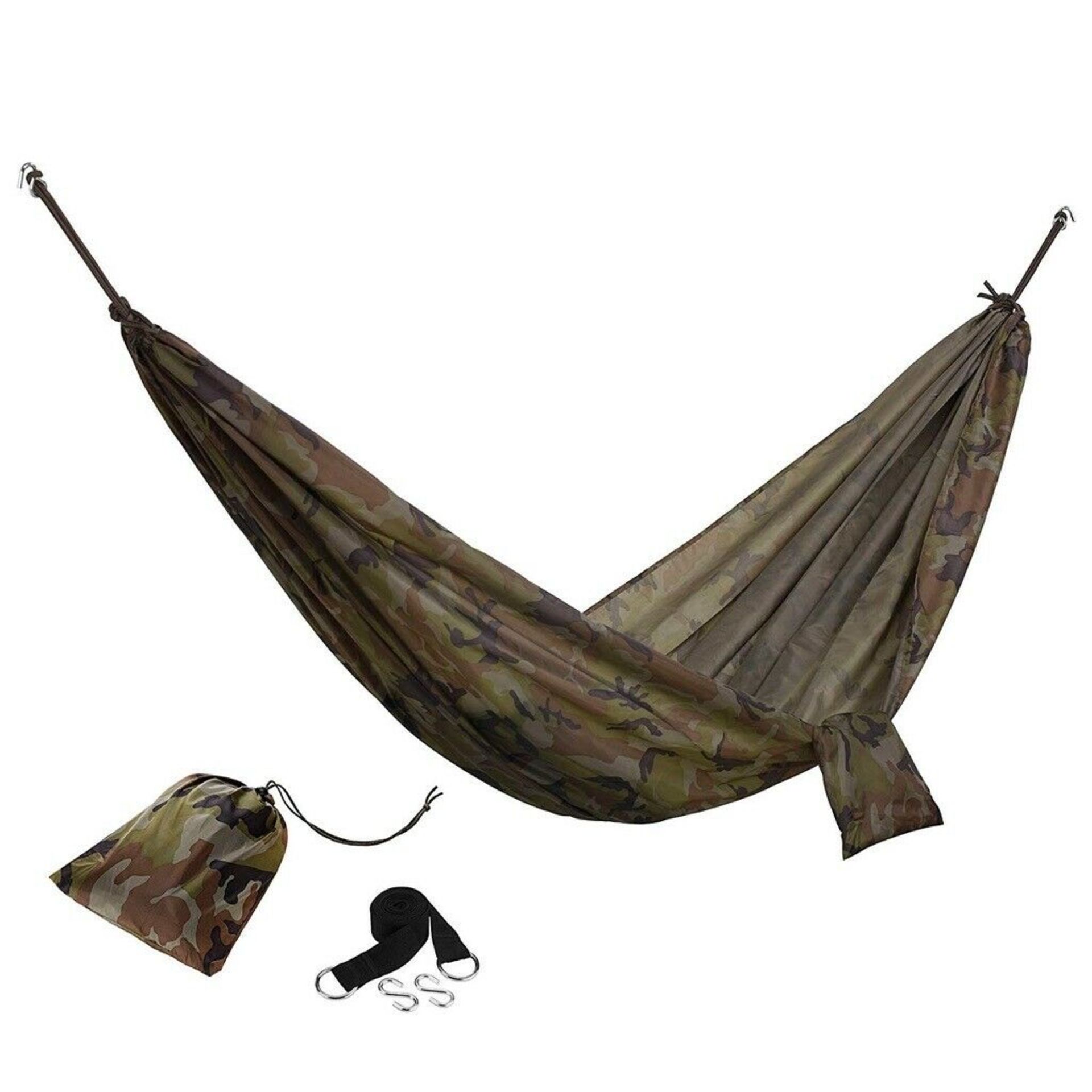 VonHaus Single Outdoor Hammock With Heavy Duty Tree Straps. Camouflage Design.