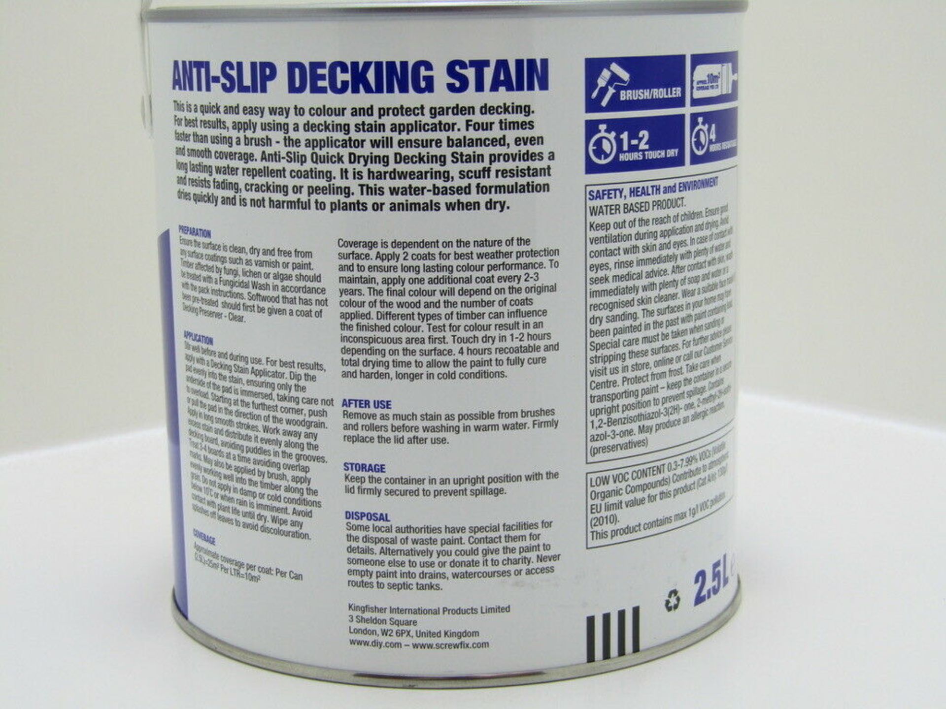 Anti Slip Decking Paint. Teak. 2.5 litre - Image 4 of 4