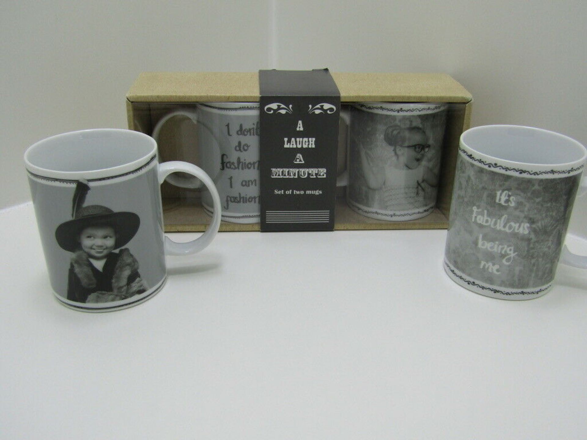 Set of 2 Novelty Mugs. Gift Boxed. Coffe Mugs. Large 11oz Volume.