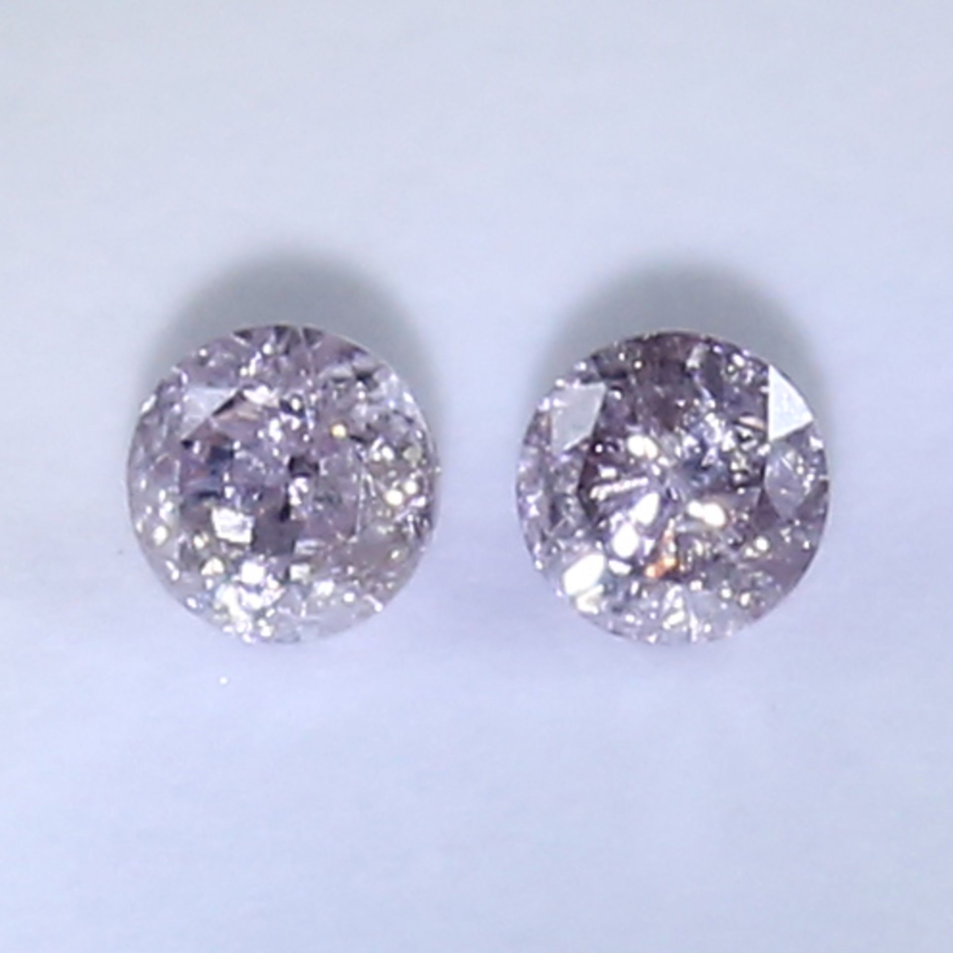 IGI Cert. Diamonds Pair Light Pink Brown I 2 UNTREATED