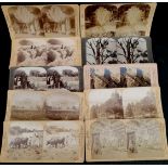 Antique Victorian Edwardian 10 x Stereoscopic Viewing Cards Various Topographical Scenes