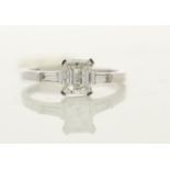 18ct White Gold Single Stone Prong Set With Stone Set Shoulders Diamond Ring 1.33