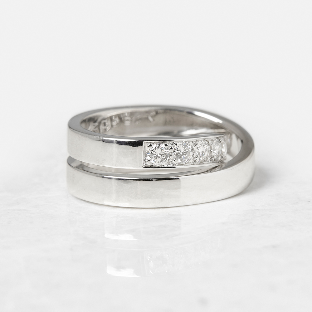 18k White Gold Diamond Crossover Paris Nouvelle Vague Ring - Image 9 of 10