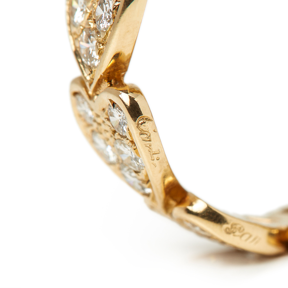 18k Yellow Gold Diamond Heart Design Band Ring - Image 6 of 11