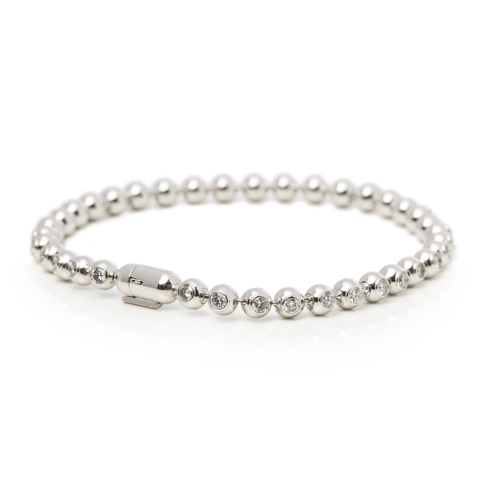 18k White Gold Diamond Perles de Diamants Bracelet - Image 10 of 10