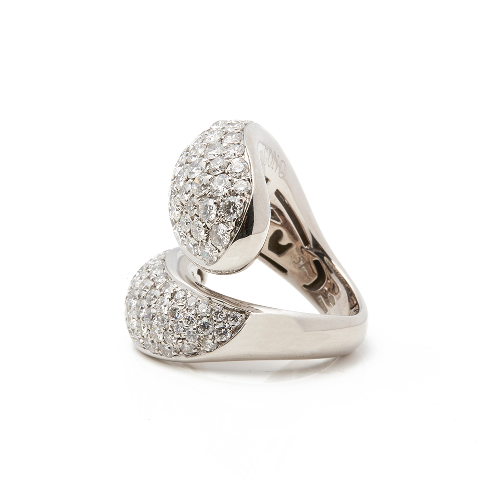 18k White Gold Diamond Contrario Cocktail Ring - Image 8 of 10