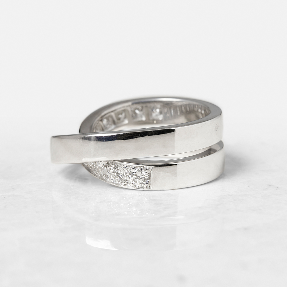 18k White Gold Diamond Crossover Paris Nouvelle Vague Ring - Image 8 of 10