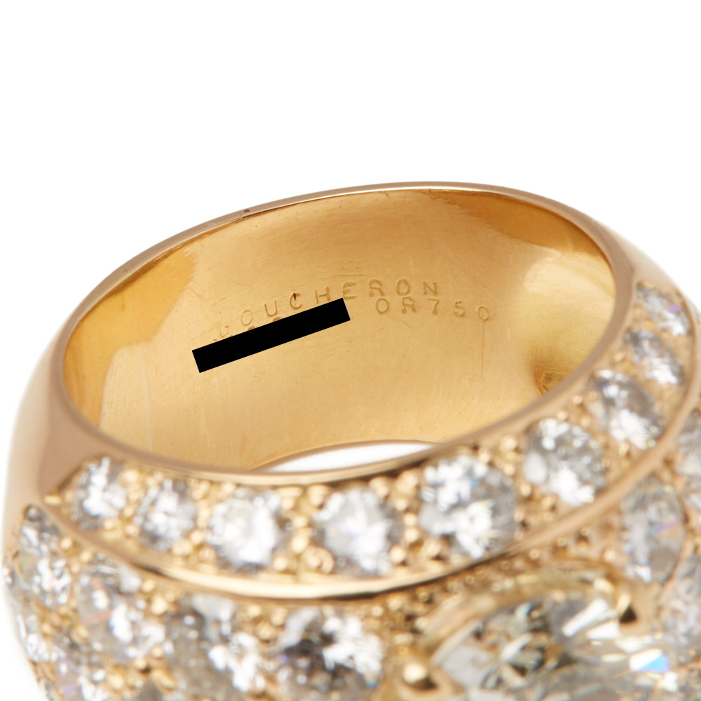 18k Yellow Gold Diamond Boucheron Set Cocktail Ring - Image 6 of 10