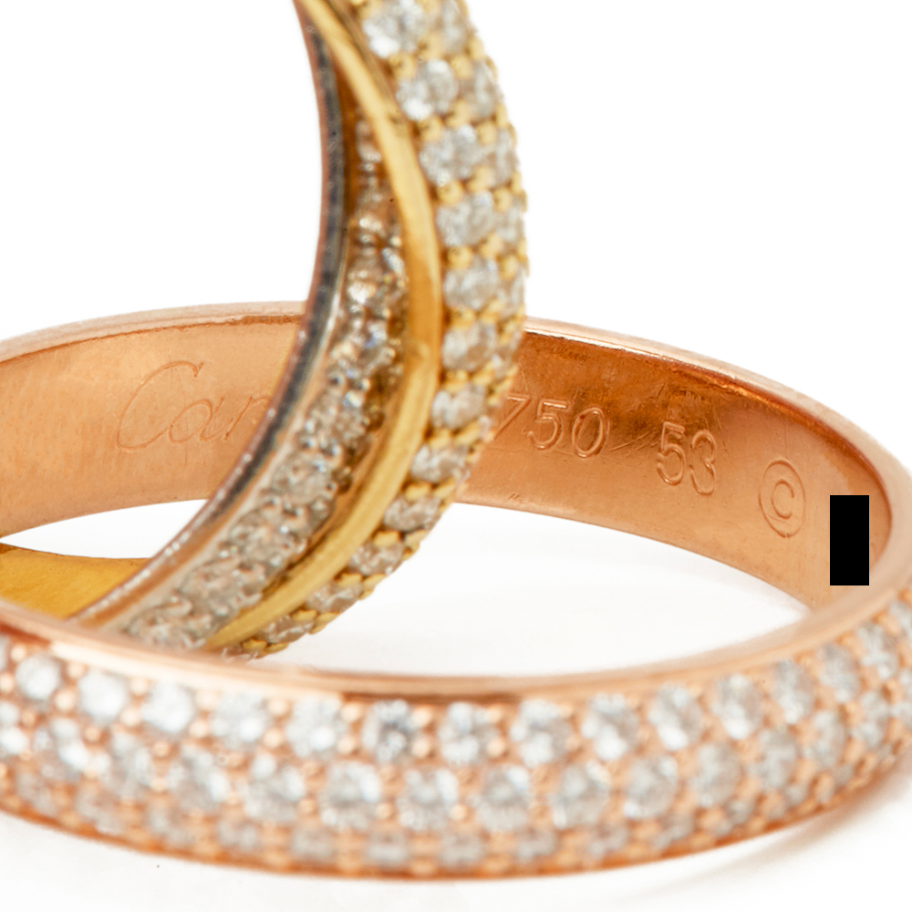 18k Yellow, White & Rose Gold Diamond Classic Trinity Ring - Image 5 of 12