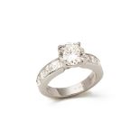 Platinum Round Brilliant Cut Diamond Engagement Ring