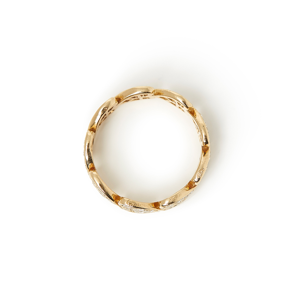 18k Yellow Gold Diamond Heart Design Band Ring - Image 8 of 11