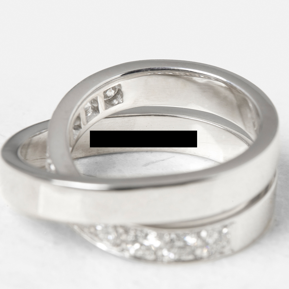 18k White Gold Diamond Crossover Paris Nouvelle Vague Ring - Image 6 of 10