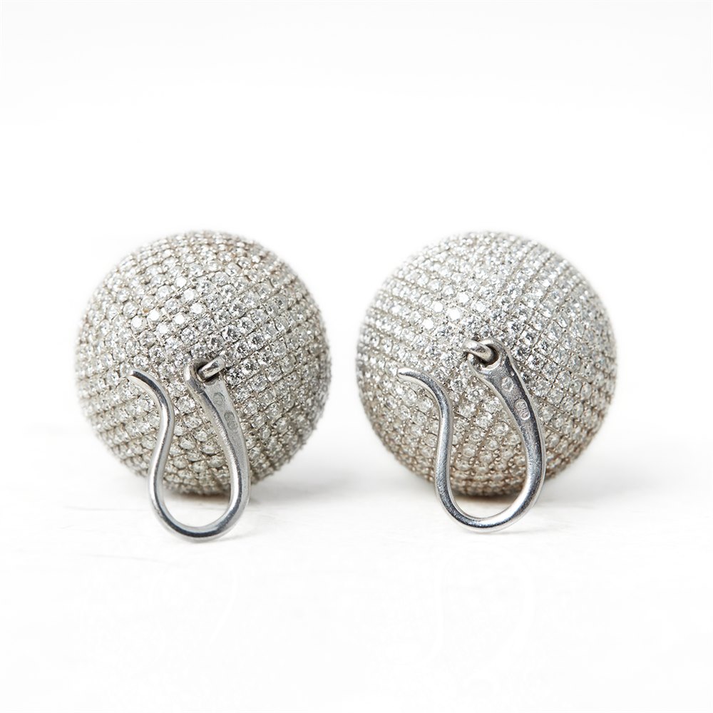 18k White Gold Diamond Sfera Drop Earrings - Image 7 of 11
