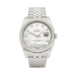 2009 Rolex DateJust 36 Diamond Mother Of Pearl Stainless Steel & White Gold - 116234