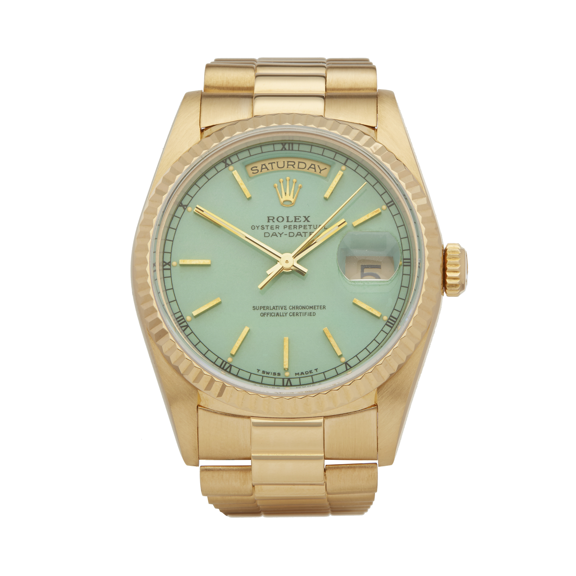 1995 Rolex Day-Date 36 Stella Dial 18k Yellow Gold - 18238 - Image 14 of 14