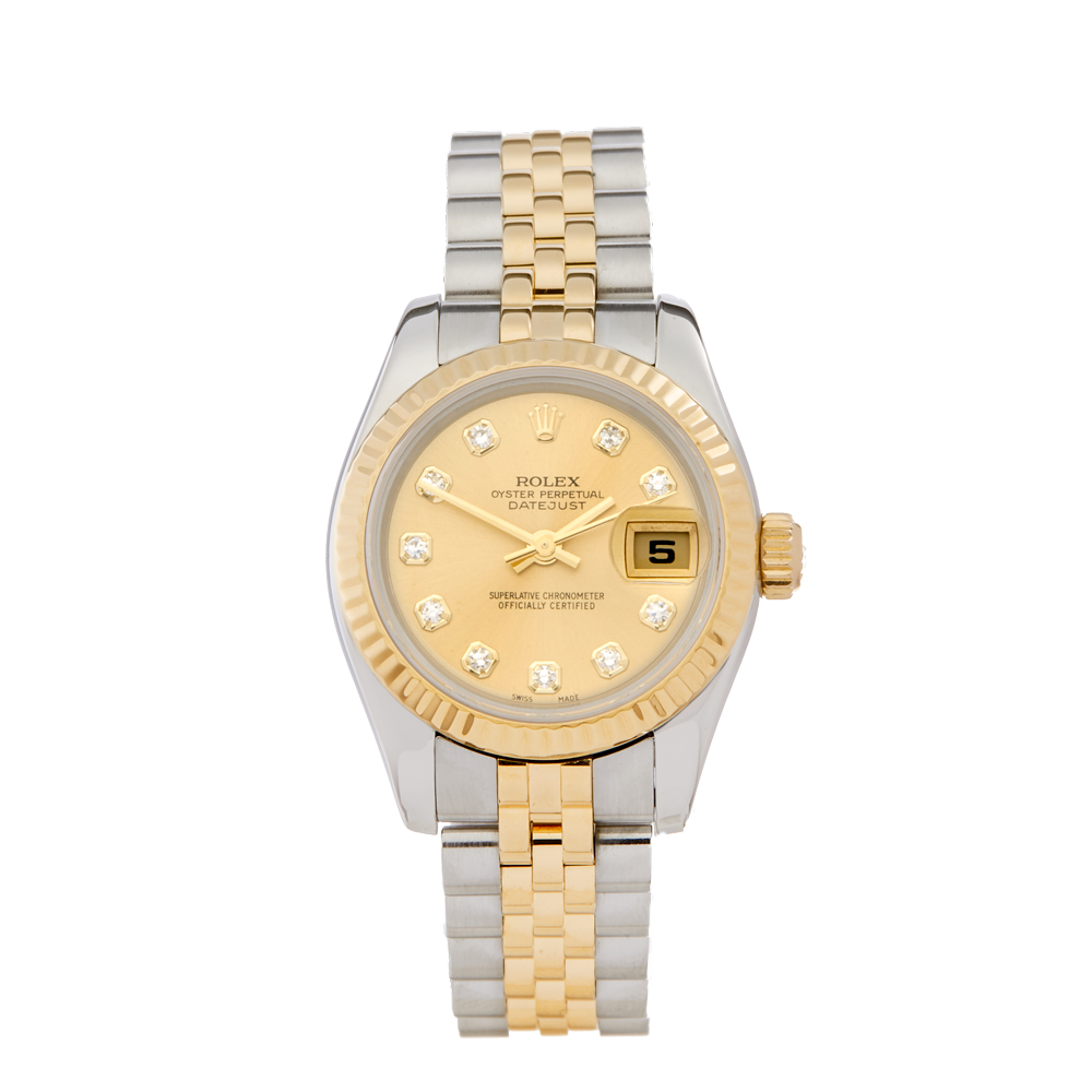 2006 Rolex DateJust 26 Diamond Stainless Steel & Yellow Gold - 179173