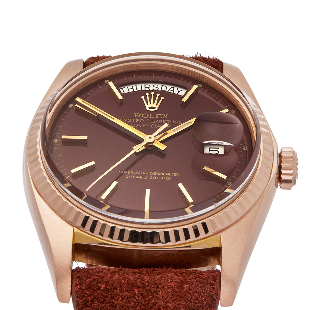 1975 Rolex Day-Date 36 Stella Dial 18k Rose Gold - 1803 - Image 12 of 14