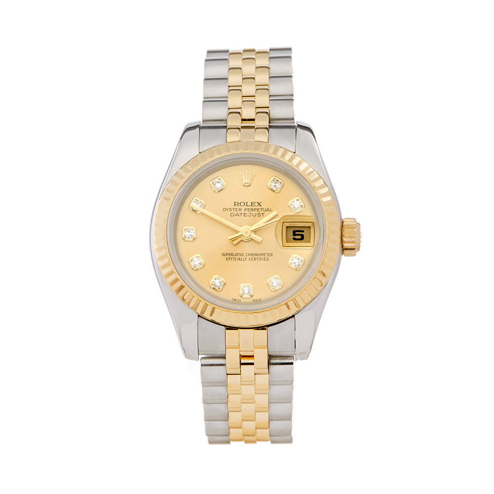 2006 Rolex DateJust 26 Diamond Stainless Steel & Yellow Gold - 179173 - Image 9 of 9